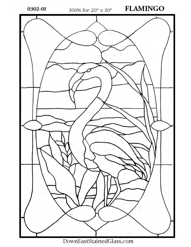 flamingo stained glass pattern