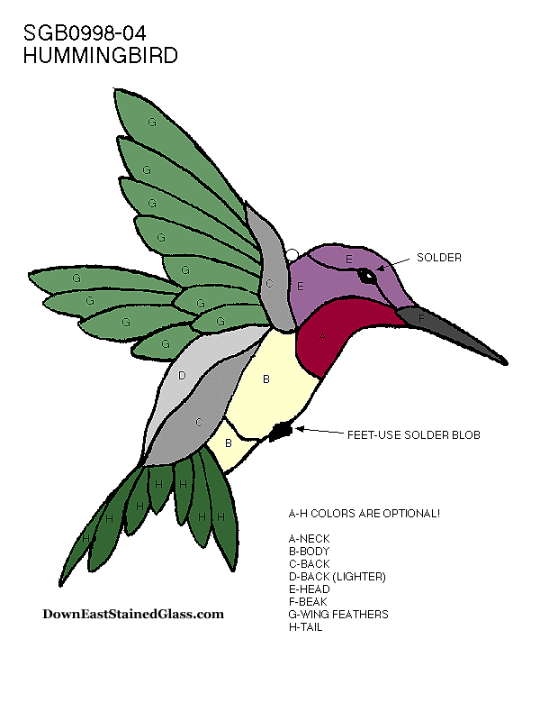 hummingbird stained glass pattern