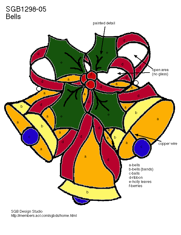Christmas bells stained glass pattern