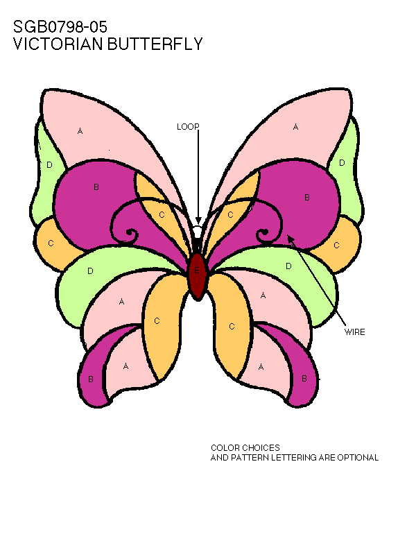 Victorian Butterfly Stained Glass Pattern