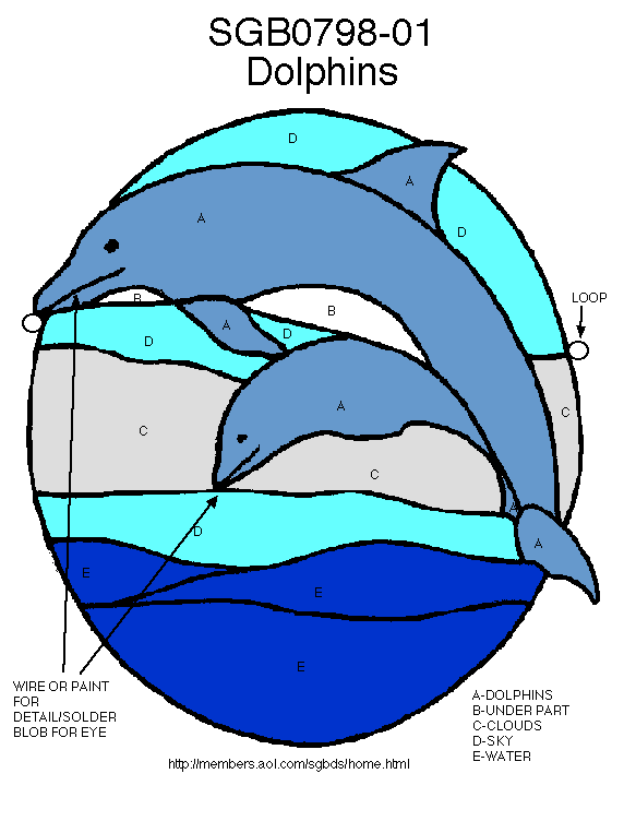 Dolphin stained glass pattern