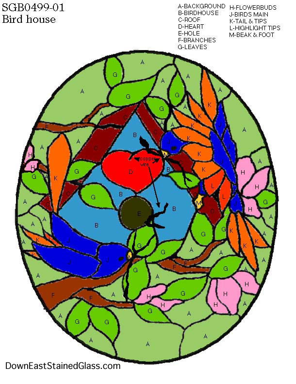 bird house stained glass pattern