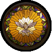 holy spirit stained glass round