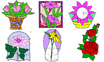 flowers stained glass