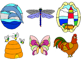 stained glass pattern set 0798